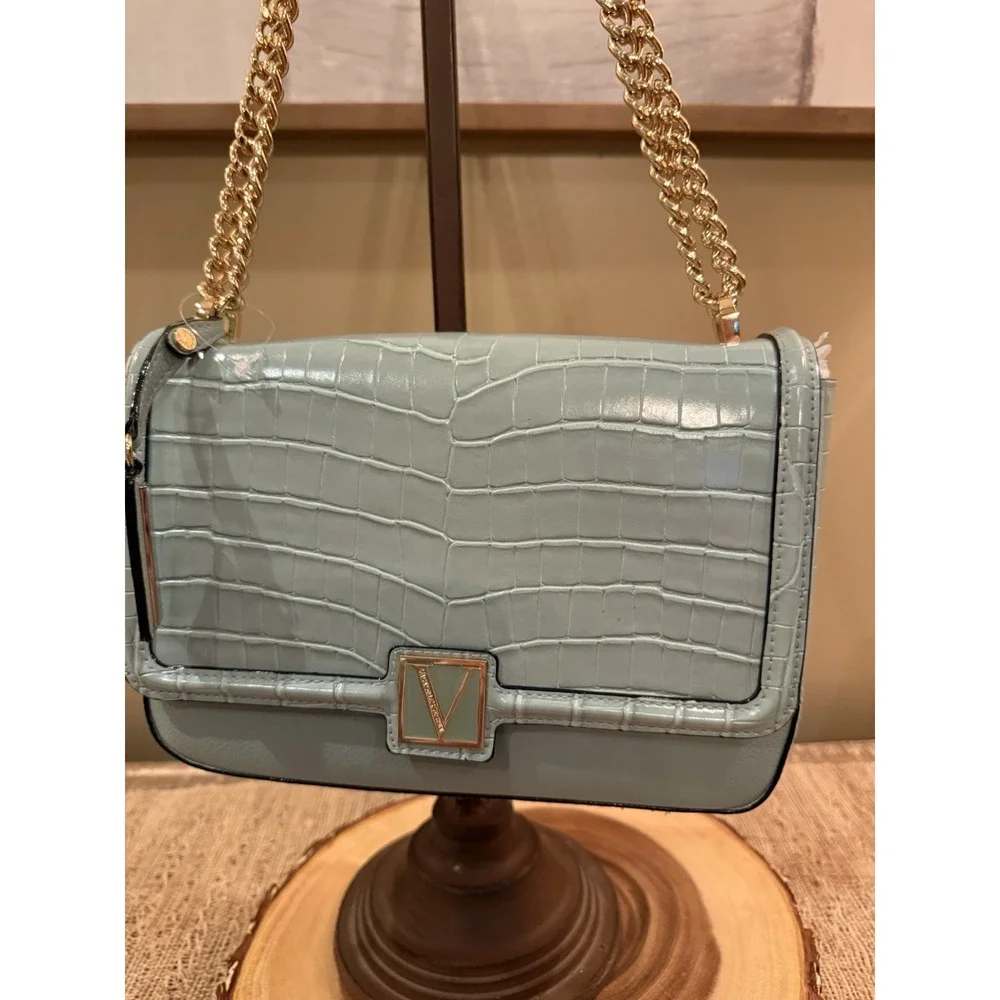 Victoria's Secret The Palm Croc Chain‎ Crossbody Bag Mint Green New